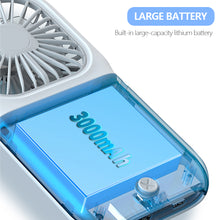 Load image into Gallery viewer, 3000mah Hanging Neck Fan USB Rechargeable Handheld Fan Adjustable Desktop Fan Air Cooler for Home Office Outdoor Travel

