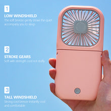 Load image into Gallery viewer, 3000mah Hanging Neck Fan USB Rechargeable Handheld Fan Adjustable Desktop Fan Air Cooler for Home Office Outdoor Travel
