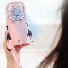 Load image into Gallery viewer, 3000mah Hanging Neck Fan USB Rechargeable Handheld Fan Adjustable Desktop Fan Air Cooler for Home Office Outdoor Travel
