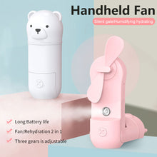 Load image into Gallery viewer, Portable Water Spray Mist Fan USB Rechargeable Handheld Foldable Mini Fan Cooling Air Conditioner for Outdoor Office

