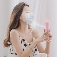 Load image into Gallery viewer, Portable Water Spray Mist Fan USB Rechargeable Handheld Foldable Mini Fan Cooling Air Conditioner for Outdoor Office
