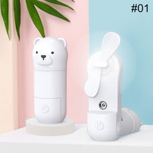 Load image into Gallery viewer, Portable Water Spray Mist Fan USB Rechargeable Handheld Foldable Mini Fan Cooling Air Conditioner for Outdoor Office
