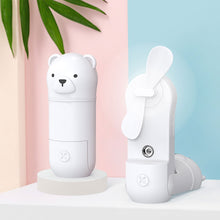 Load image into Gallery viewer, Portable Water Spray Mist Fan USB Rechargeable Handheld Foldable Mini Fan Cooling Air Conditioner for Outdoor Office
