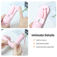 Load image into Gallery viewer, Portable Water Spray Mist Fan USB Rechargeable Handheld Foldable Mini Fan Cooling Air Conditioner for Outdoor Office
