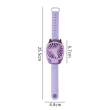 Load image into Gallery viewer, Portable Kids Wrist Fan Mini Watch Fan Ventilator LED Light Rechargeable Cute Cat Air Cooling Sports Fans Children Gift
