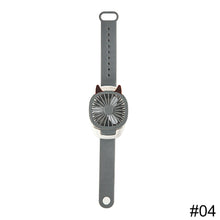 Load image into Gallery viewer, Portable Kids Wrist Fan Mini Watch Fan Ventilator LED Light Rechargeable Cute Cat Air Cooling Sports Fans Children Gift
