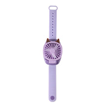 Load image into Gallery viewer, Portable Kids Wrist Fan Mini Watch Fan Ventilator LED Light Rechargeable Cute Cat Air Cooling Sports Fans Children Gift
