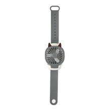 Load image into Gallery viewer, Portable Kids Wrist Fan Mini Watch Fan Ventilator LED Light Rechargeable Cute Cat Air Cooling Sports Fans Children Gift
