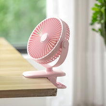 Load image into Gallery viewer, 2000mah Clip Fan Rechargeable Silent 3 Blades Baby Stroller Fans Portable Air Cooling 3 Speeds Desk USB Fan
