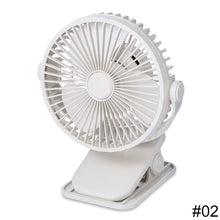 Load image into Gallery viewer, 2000mah Clip Fan Rechargeable Silent 3 Blades Baby Stroller Fans Portable Air Cooling 3 Speeds Desk USB Fan
