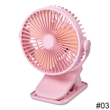 Load image into Gallery viewer, 2000mah Clip Fan Rechargeable Silent 3 Blades Baby Stroller Fans Portable Air Cooling 3 Speeds Desk USB Fan
