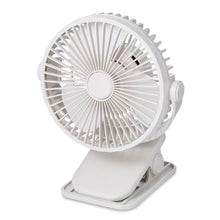 Load image into Gallery viewer, 2000mah Clip Fan Rechargeable Silent 3 Blades Baby Stroller Fans Portable Air Cooling 3 Speeds Desk USB Fan
