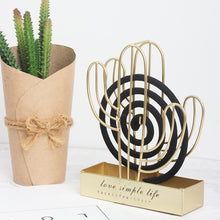 Load image into Gallery viewer, Nordic Cactus Mosquito Coil Holder Iron Retro Mosquito Coil Frame Insect Repellent Incense Rack Sandalwood Repellent Home Decoraction

