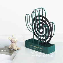 Load image into Gallery viewer, Nordic Cactus Mosquito Coil Holder Iron Retro Mosquito Coil Frame Insect Repellent Incense Rack Sandalwood Repellent Home Decoraction
