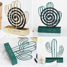 Load image into Gallery viewer, Nordic Cactus Mosquito Coil Holder Iron Retro Mosquito Coil Frame Insect Repellent Incense Rack Sandalwood Repellent Home Decoraction
