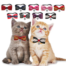 Load image into Gallery viewer, Lovely Pet Cat Collar With Bell Bow Cat Dog Collar Neck Strap Adjustable Buckle Kitten Puppy Pet Animal Accessories
