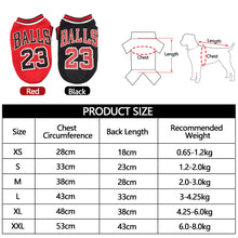 Load image into Gallery viewer, Summer Breathable Puppy Hoodie Clothing Cat T-Shirt Small Sport Shirt Basketball PetMesh Vest Pet Clothes XS-XXL
