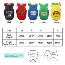 Load image into Gallery viewer, Summer Breathable Pet Mesh Vest Basketball Jersey Basketball Team Print Puppy Dog Hoodie Clothing Cat T-Shirt Sport Shirt Quick-drying Pet Clothes XS-XL
