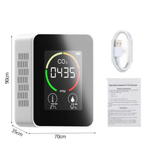 Load image into Gallery viewer, 3 IN 1 CO2 Meter CO2 Detector Multifunctional Thermohygrometer Home Intelligent Gas Analyzer Household Digital Air Pollution Monitor Infrared Sensors
