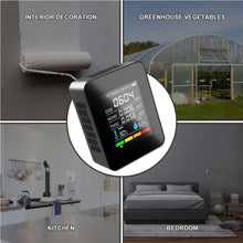 Load image into Gallery viewer, 5 IN 1 CO2 Meter CO2 Detector Multifunctional Thermohygrometer Home Intelligent Gas Analyzer Household Digital Air Pollution Monitor TVOC HCHO
