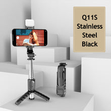 Load image into Gallery viewer, 3 in 1 Mini Fill Light Lamp Foldable Tripod Bluetooth Selfie Stick Wireless Remote Shutter Mobile Phone Holder For Android IOS
