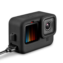 Load image into Gallery viewer, For GoPro 9 Action Camera Silicone Protective Sleeve Flip Design Black Removable Battery Side Cover Charging Port Door Lid

