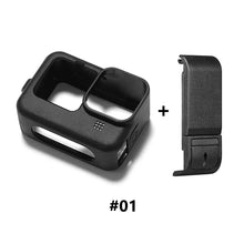 Load image into Gallery viewer, For GoPro 9 Action Camera Silicone Protective Sleeve Flip Design Black Removable Battery Side Cover Charging Port Door Lid
