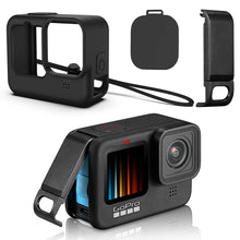 Load image into Gallery viewer, Battery Side Cover For GoPro 9 Action Camera Black Removable Flip Design Charging Port Door Lid with Silicone Protective Sleeve
