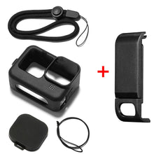 Load image into Gallery viewer, Battery Side Cover For GoPro 9 Action Camera Black Removable Flip Design Charging Port Door Lid with Silicone Protective Sleeve
