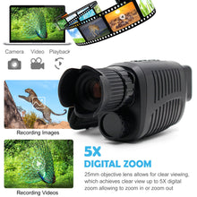 Load image into Gallery viewer, HD Infrared Night Vision Device 5X Digital Zoom Recording Video Camera Monocular Telescope For Outdoor Travel Hunting

