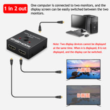 Load image into Gallery viewer, 4K 60Hz HD 1080P HDCP Splitter HDMI-Compatible Switch Switcher 1X2 Split Amplifier Dual Display For DVD For PS3 HDTV 1 in 2 Out

