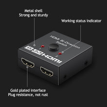 Load image into Gallery viewer, 4K 60Hz HD 1080P HDCP Splitter HDMI-Compatible Switch Switcher 1X2 Split Amplifier Dual Display For DVD For PS3 HDTV 1 in 2 Out
