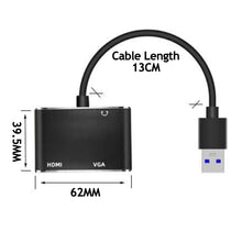 Load image into Gallery viewer, USB 3.0 to HDMI-Compatible VGA DVI Adapter Converter 1080P HD for Computer to Projector TV Monitor Extend Screen VGA Cable
