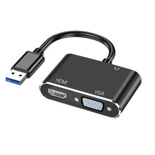 Load image into Gallery viewer, USB 3.0 to HDMI-Compatible VGA DVI Adapter Converter 1080P HD for Computer to Projector TV Monitor Extend Screen VGA Cable
