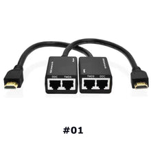 Load image into Gallery viewer, 1080P HDMI-Compatible Extender Cat5e Cat 6 Ethernet Signal RJ45 Lan Converter 3D HDMI-Compatible Transmitter Receiver TX RX 30M
