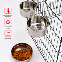 Load image into Gallery viewer, 10-20CM Ordinary Stainless Steel Pet Food Bowl Cage Hanging Dog Basin Feeder Large Capacity Fixed Metal Feeding Bowl Cat Drinking Bowl Outdoor Soup Dish
