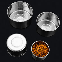 Load image into Gallery viewer, 10-20CM Ordinary Stainless Steel Pet Food Bowl Cage Hanging Dog Basin Feeder Large Capacity Fixed Metal Feeding Bowl Cat Drinking Bowl Outdoor Soup Dish
