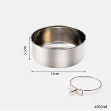 Load image into Gallery viewer, 10-20CM Ordinary Stainless Steel Pet Food Bowl Cage Hanging Dog Basin Feeder Large Capacity Fixed Metal Feeding Bowl Cat Drinking Bowl Outdoor Soup Dish
