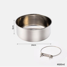 Load image into Gallery viewer, 10-20CM Ordinary Stainless Steel Pet Food Bowl Cage Hanging Dog Basin Feeder Large Capacity Fixed Metal Feeding Bowl Cat Drinking Bowl Outdoor Soup Dish
