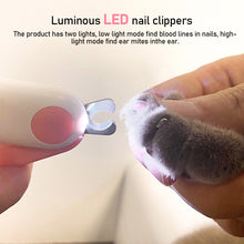 Load image into Gallery viewer, Pet Nail Clipper with LED Lamp Straight Cutter Pet Nail Trimmer Dog Cat Nail Cutter Pet Grooming Tools Dog Supplies для собак
