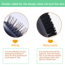 Load image into Gallery viewer, Double Faced Pet Dog Comb Hair Remover for Dogs and Cats Pet Grooming Comb Automatic Cats Hair Brush Pet Supplies
