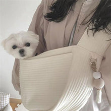 Load image into Gallery viewer, Pet Outdoor Travel Handbag Puppy One-shoulder Bag Cat Backpack Single Shoulder Strap Bag Kitten Comfortable Tote Pets breathable Bag Handmade Pet Supplies
