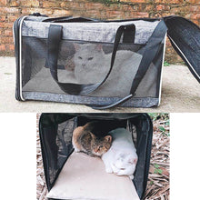 Load image into Gallery viewer, Breathable Pet Carrier Bag Portable Cat Travel Backpack Foldable Transport Dog Carrier with Mesh Window Top Opening Removable Mat Outdoor Shoulder Bag Cat Handbag Pet Supplies
