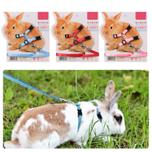 Load image into Gallery viewer, Adjustable Soft Polyester Rabbit Harness Leash Guinea Pig Lead Rope Pet Chinchilla Leash for Small Pet Traction Rope Running Walking
