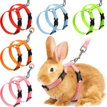 Load image into Gallery viewer, Adjustable Soft Polyester Rabbit Harness Leash Guinea Pig Lead Rope Pet Chinchilla Leash for Small Pet Traction Rope Running Walking
