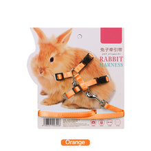 Load image into Gallery viewer, Adjustable Soft Polyester Rabbit Harness Leash Guinea Pig Lead Rope Pet Chinchilla Leash for Small Pet Traction Rope Running Walking
