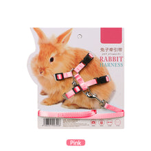 Load image into Gallery viewer, Adjustable Soft Polyester Rabbit Harness Leash Guinea Pig Lead Rope Pet Chinchilla Leash for Small Pet Traction Rope Running Walking
