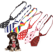 Load image into Gallery viewer, 12/24pcs/lot Adjustable Pet Dog Cat Striped Bow Tie Necktie Random Color Bowtie Collar For Small Medium Dogs Cats For Party Wedding
