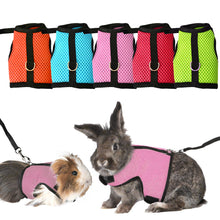 Load image into Gallery viewer, Breathable Pet Rabbit Mesh Soft Harness With Leash For Small Animals Bunny Guinea Pigs Chinchillas Ferrets Walking Leash
