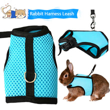 Load image into Gallery viewer, Breathable Pet Rabbit Mesh Soft Harness With Leash For Small Animals Bunny Guinea Pigs Chinchillas Ferrets Walking Leash
